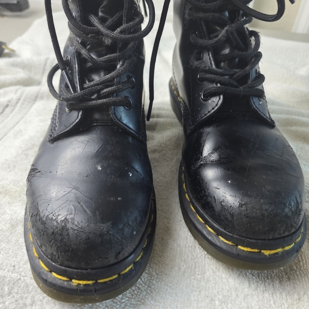Dr Martens 1460 Black Lace Up Combat Boots Womens 7